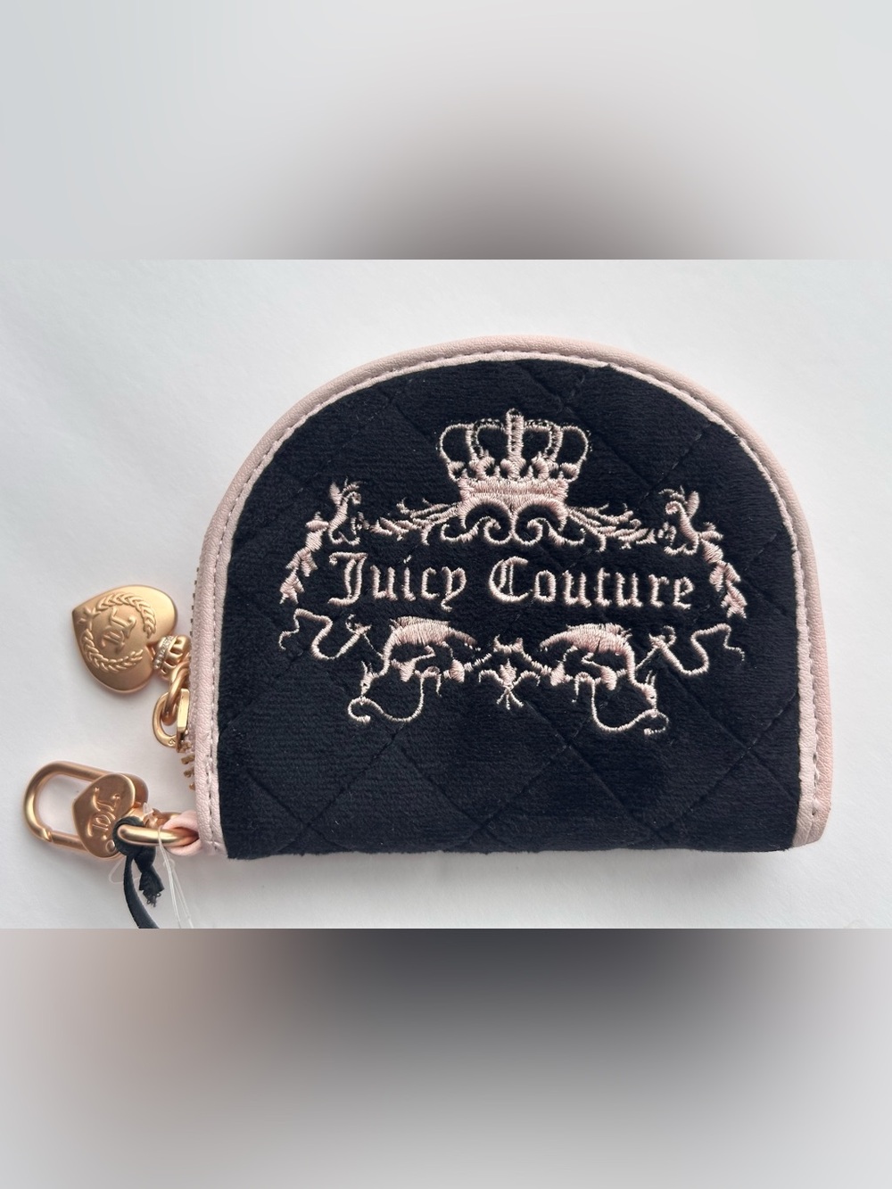 Juicy Couture Juicy Tale Black (Liquorice) & Blush Wallet w/ Embroidered Logo